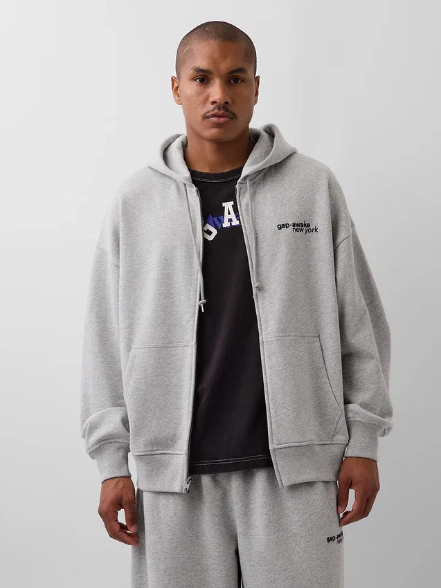 Gap × Awake Ny Φούτερ με κουκούλα, φερμουάρ και μεγάλο λογότυπο