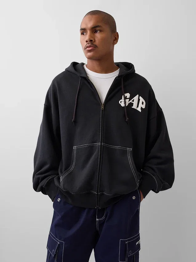 Gap × Awake Ny Φούτερ με κουκούλα, φερμουάρ και μεγάλο λογότυπο