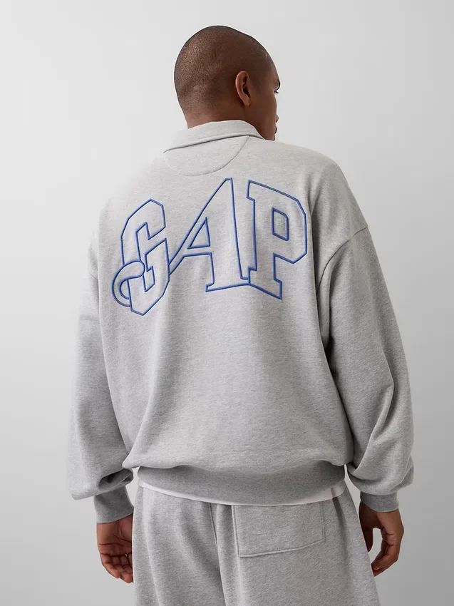 GAP × Awake Ny Πουλόβερ με φερμουάρ στο ένα τέταρτο, βαριάς ποιότητας και υπερμεγέθης γραμμής