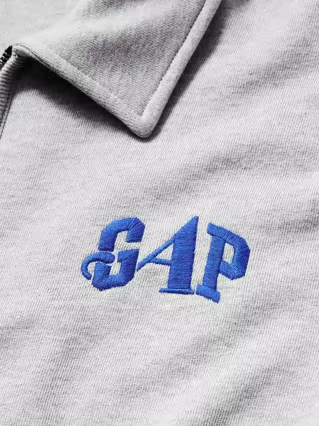 GAP × Awake Ny Πουλόβερ με φερμουάρ στο ένα τέταρτο, βαριάς ποιότητας και υπερμεγέθης γραμμής