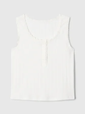 Gap × DôEn Παιδικό αμάνικο μπλουζάκι με πλέξη pointelle
