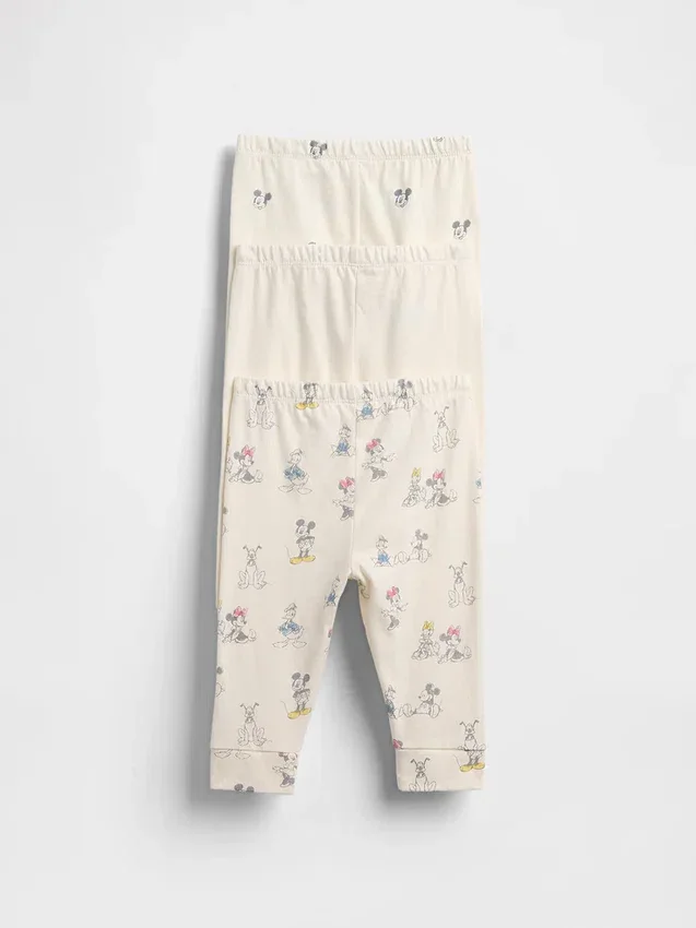 GAP × Disney Baby Παντελόνια από βιολογικό βαμβάκι με ελαστική μέση (Σετ 3 τεμαχίων)