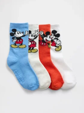 GAP × Disney Κάλτσες για νήπια με σχέδιο Mickey Mouse (πακέτο 4 τεμαχίων)