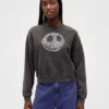GAP × Disney «The Nightmare Before Christmas» του Tim Burton Φούτερ βαρέως βάρους με σχέδιο νεκροκεφαλής
