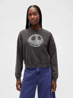 GAP × Disney «The Nightmare Before Christmas» του Tim Burton Φούτερ βαρέως βάρους με σχέδιο νεκροκεφαλής