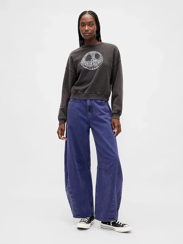 GAP × Disney «The Nightmare Before Christmas» του Tim Burton Φούτερ βαρέως βάρους με σχέδιο νεκροκεφαλής