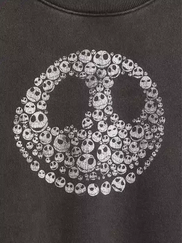 GAP × Disney «The Nightmare Before Christmas» του Tim Burton Φούτερ βαρέως βάρους με σχέδιο νεκροκεφαλής
