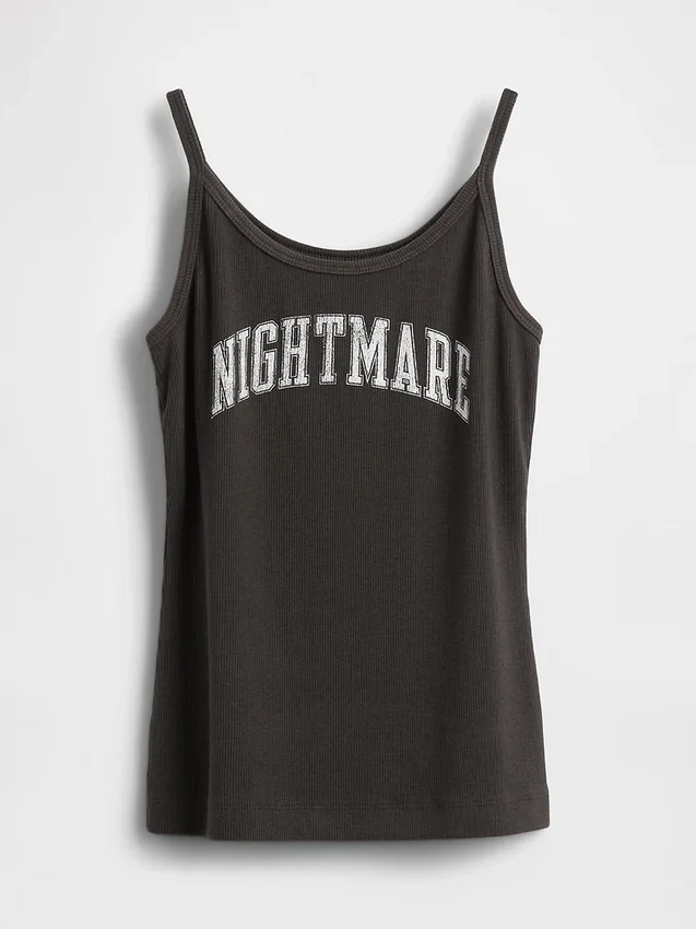 GAP × Disney «The Nightmare Before Christmas» του Tim Burton, μίνι αμάνικο μπλουζάκι με ραβδώσεις