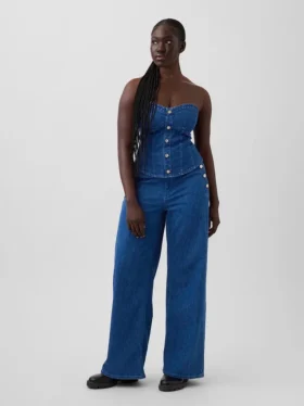 GAP × Hfr High Rise Pintuck Stride Wide-Leg Τζιν από το Atelier Ndigo