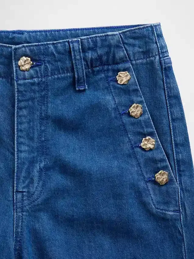 GAP × Hfr High Rise Pintuck Stride Wide-Leg Τζιν από το Atelier Ndigo