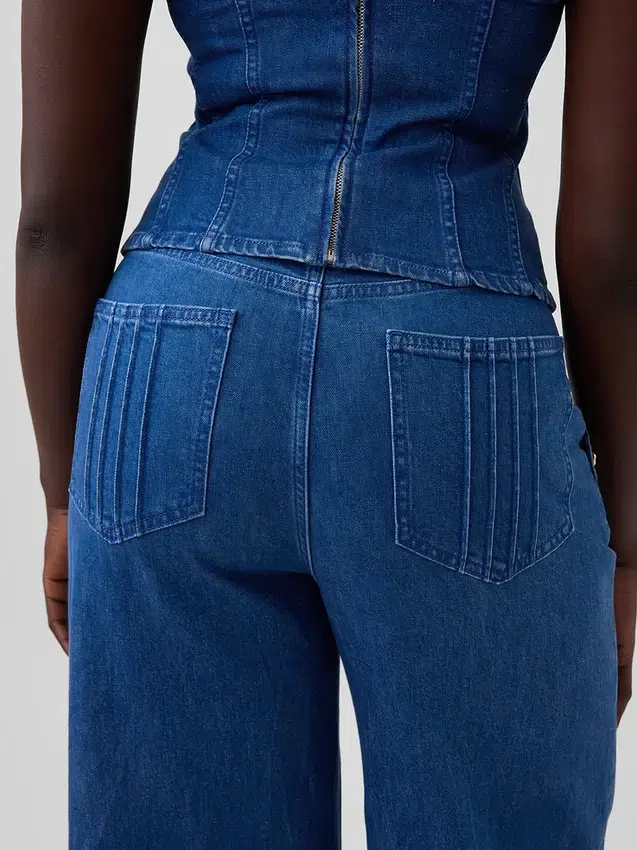 GAP × Hfr High Rise Pintuck Stride Wide-Leg Τζιν από το Atelier Ndigo