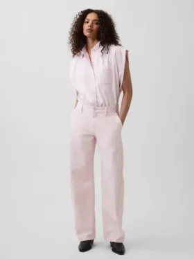 GAP × Hfr Ροζ φαρδιά τζιν με χαμηλή μέση από τη συλλογή της Nicole Benefield