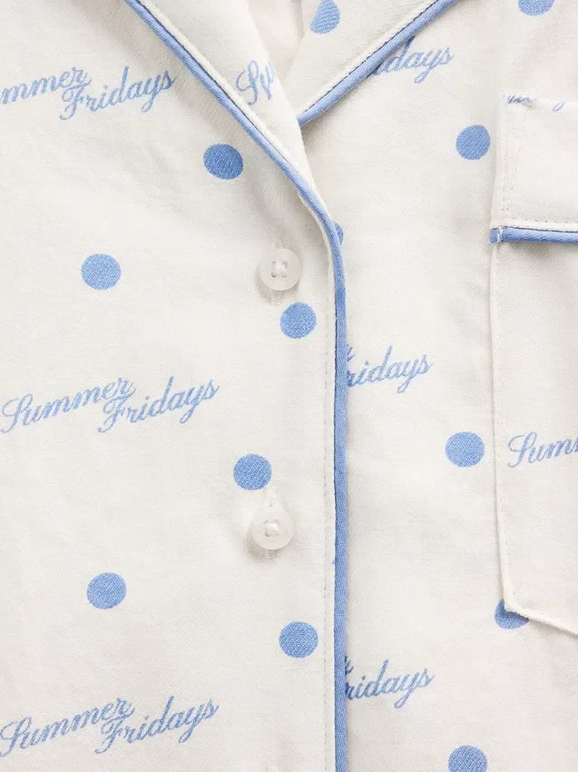 GAP × Summer Fridays Χαλαρό φανελένιο πουκάμισο πιτζάμας με πουά