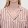GAP × Summer Fridays Χαλαρό φανελένιο πουκάμισο πιτζάμας με ρίγες