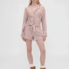 GAP × Summer Fridays Χαλαρό φανελένιο πουκάμισο πιτζάμας με ρίγες