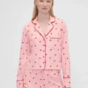 Gap × Summer Fridays Χαλαρό πουκάμισο πιτζάμας από φλάνελ με καρδούλες