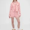 Gap × Summer Fridays Χαλαρό πουκάμισο πιτζάμας από φλάνελ με καρδούλες