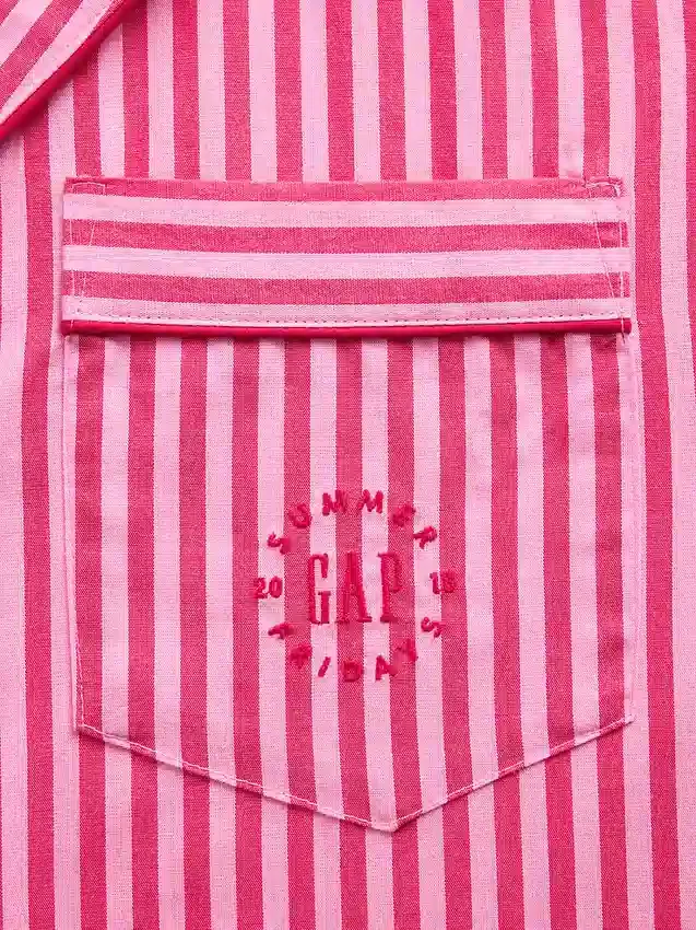 Gap × Summer Fridays Χαλαρό πουκάμισο πιτζάμας από ποπλίν με ρίγες