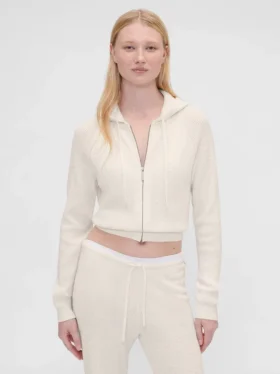 GAP × Summer Fridays Φούτερ με κουκούλα CashSoft Waffle Crop