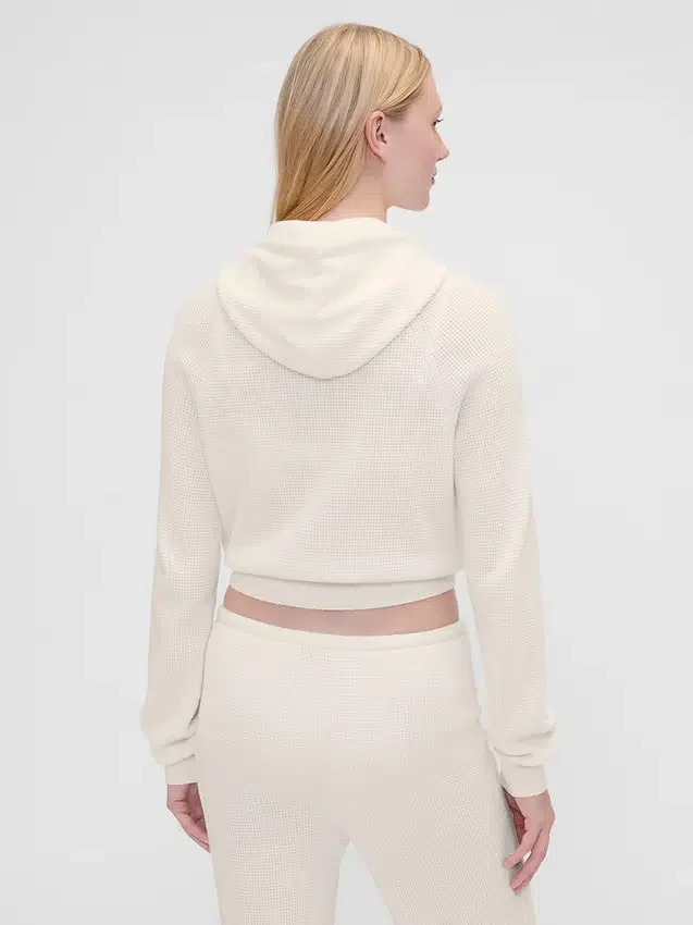 GAP × Summer Fridays Φούτερ με κουκούλα CashSoft Waffle Crop