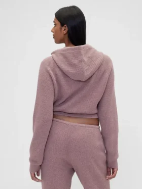 GAP × Summer Fridays Φούτερ με κουκούλα CashSoft Waffle Crop