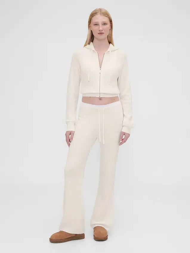 GAP × Summer Fridays Φούτερ με κουκούλα CashSoft Waffle Crop