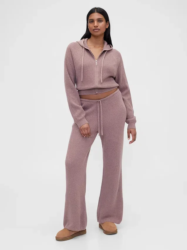 GAP × Summer Fridays Φούτερ με κουκούλα CashSoft Waffle Crop