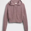 GAP × Summer Fridays Φούτερ με κουκούλα CashSoft Waffle Crop