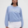 Gap × Summer Fridays Φούτερ με λογότυπο Raglan σε oversized γραμμή