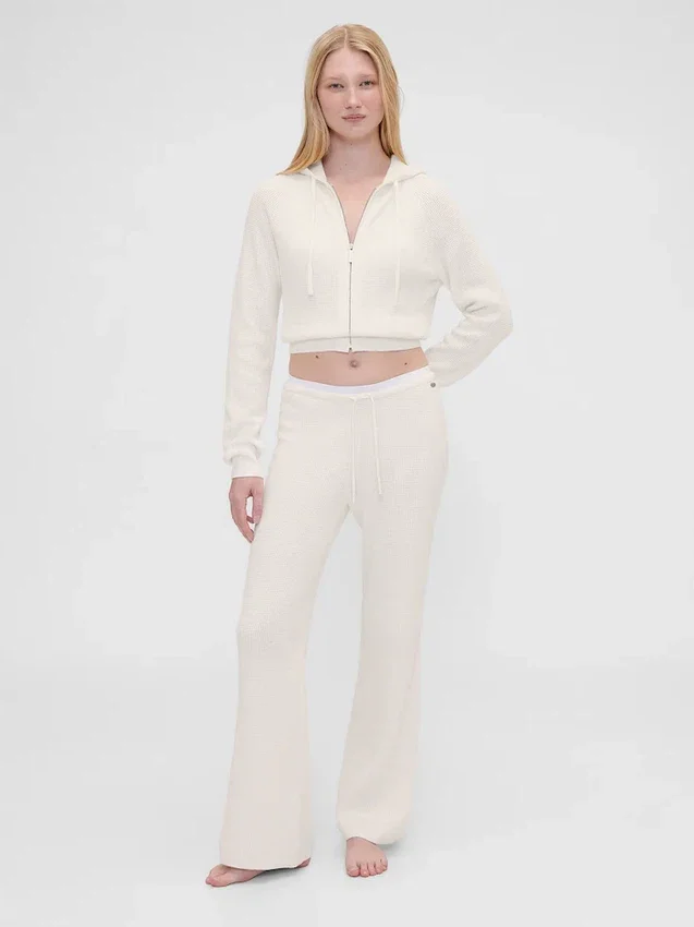 Gap × Summer Fridays Παντελόνι με κουμπιά CashSoft Waffle
