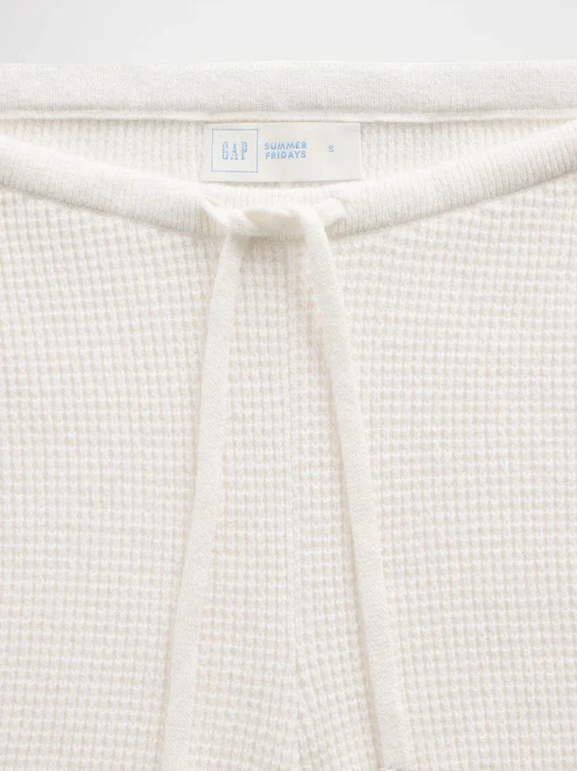 Gap × Summer Fridays Παντελόνι με κουμπιά CashSoft Waffle