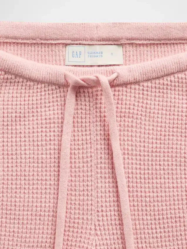 Gap × Summer Fridays Παντελόνι με κουμπιά CashSoft Waffle