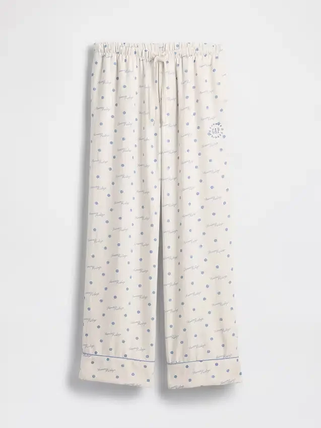 GAP × Summer Fridays Παντελόνι πιτζάμας από φλάνελ με κουκκίδες, χαλαρή εφαρμογή