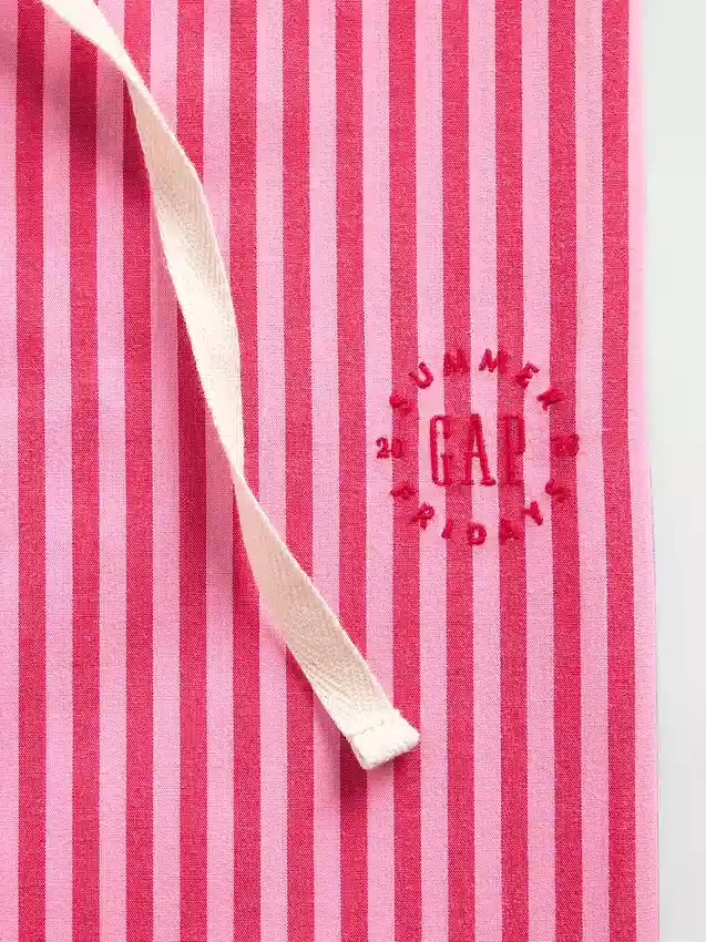 Gap × Summer Fridays Παντελόνι πιτζάμας από ποπλίν με ρίγες και χαλαρή γραμμή