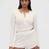 Gap × Summer Fridays Πυτζάμα με μπλούζα Henley με πλέξη Pointelle