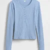 Gap × Summer Fridays Πυτζάμα με μπλούζα Henley με πλέξη Pointelle