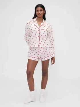 Gap × Summer Fridays Πυτζάμα σορτς από ποπλίν με σχέδιο «Kiss»