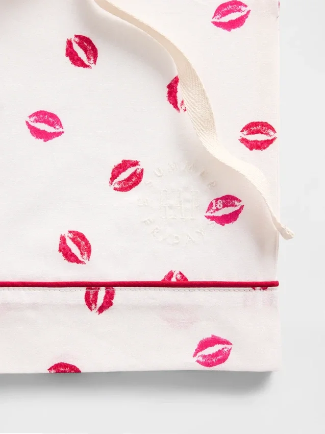 Gap × Summer Fridays Πυτζάμα σορτς από ποπλίν με σχέδιο «Kiss»