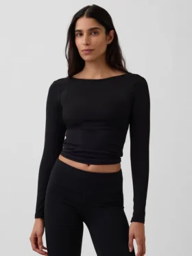 GapFit Smooth T-shirt με λαιμόκοψη τύπου «boatneck»