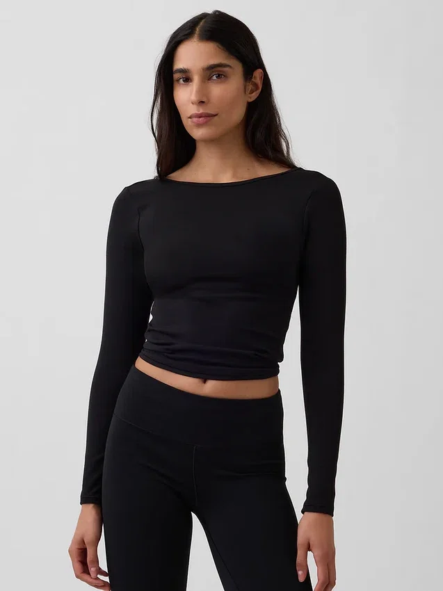 GapFit Smooth T-shirt με λαιμόκοψη τύπου «boatneck»