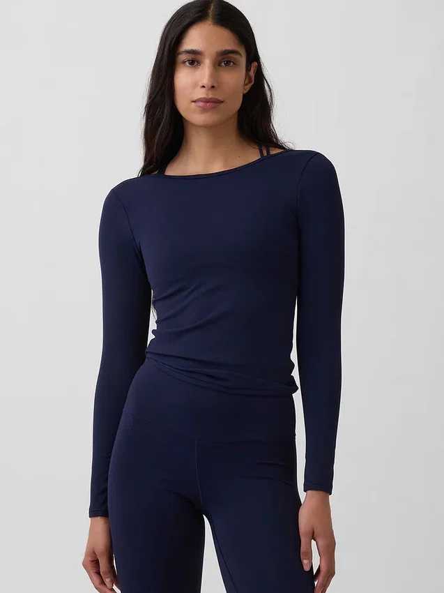 GapFit Smooth T-shirt με λαιμόκοψη τύπου «boatneck»