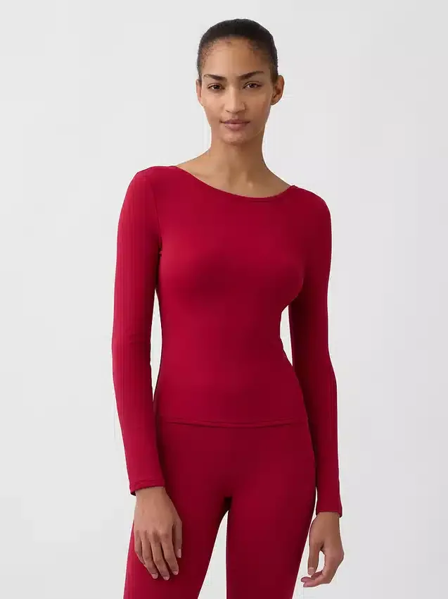 GapFit Smooth T-shirt με λαιμόκοψη τύπου «boatneck»