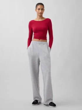 GapFit Smooth T-shirt με λαιμόκοψη τύπου «boatneck»