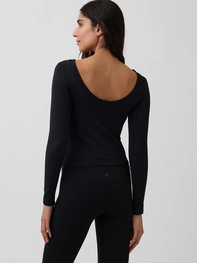 GapFit Smooth T-shirt με λαιμόκοψη τύπου «boatneck»