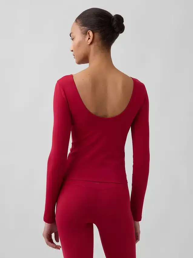 GapFit Smooth T-shirt με λαιμόκοψη τύπου «boatneck»