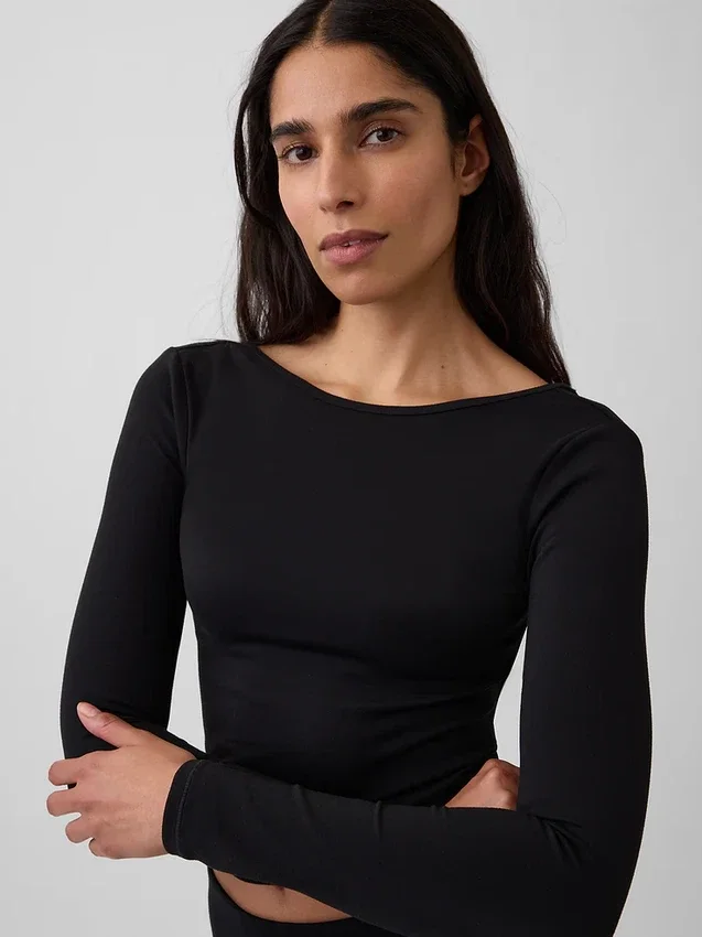 GapFit Smooth T-shirt με λαιμόκοψη τύπου «boatneck»