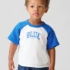 Get Blue T-shirt με μανίκια ραγκλάν για βρέφη & νήπια