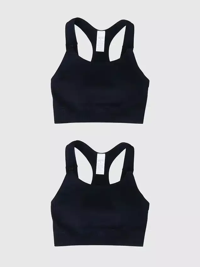 Ingrid and Isabel Basics Αθλητικό σουτιέν θηλασμού χωρίς ραφές για εγκυμοσύνη, σετ 2 τεμαχίων