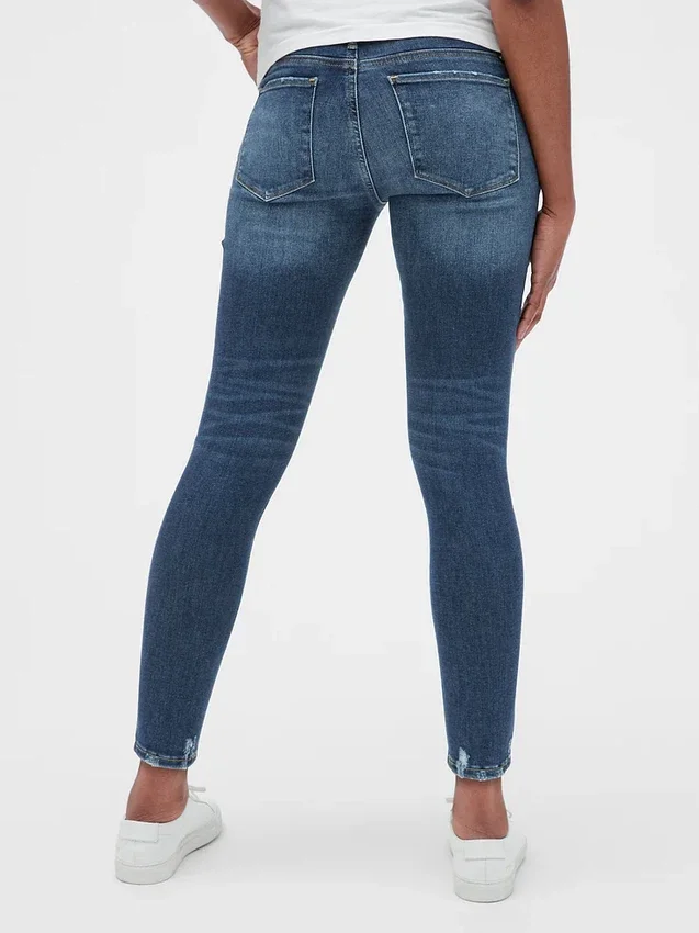 Jeggings εγκυμοσύνης με φθαρμένη εμφάνιση και πλήρες πάνελ