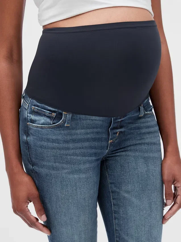 Jeggings εγκυμοσύνης με φθαρμένη εμφάνιση και πλήρες πάνελ